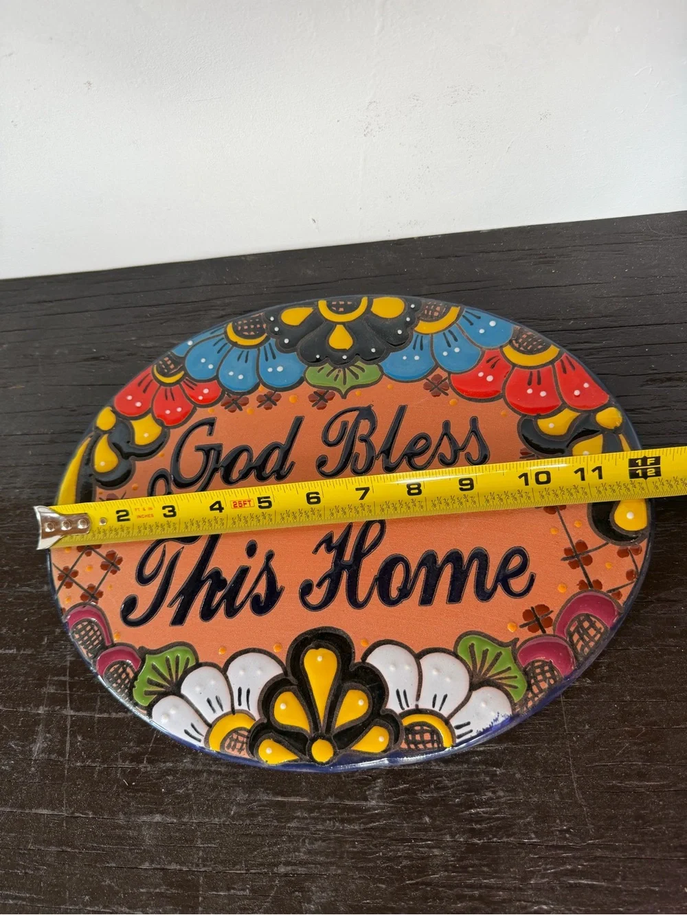 Talavera God Bless This Home Decorative Wall Plaque - Multicolor